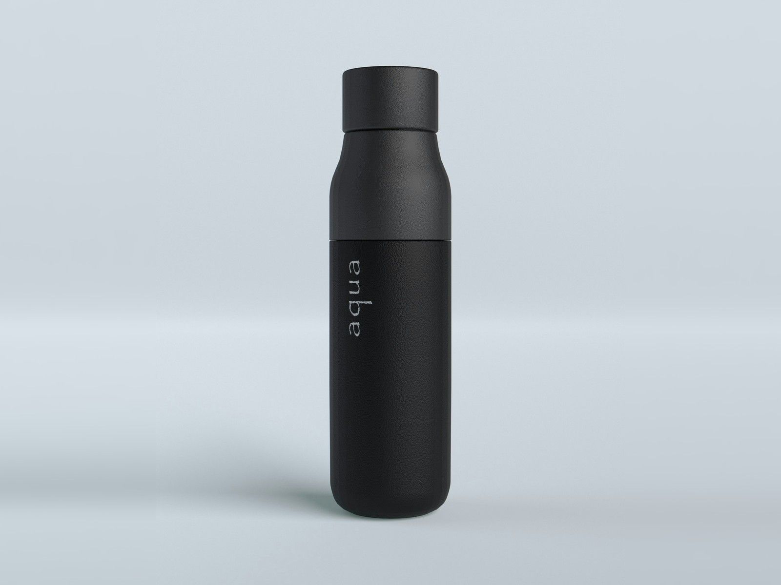 Matte black stainless steel water bottle